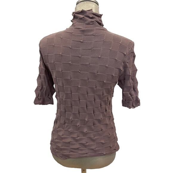Margaret O'Leary Dimensional Origami Lilac Purple Elbow-length Turtleneck Sz S - Picture 3 of 10
